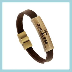 Bracelets de charme Desejo a Deus abençoe a pulseira de pulseira antiga bronze tag pulseira de pulseira anéis de moda jóias entrega de jóias dhaoe