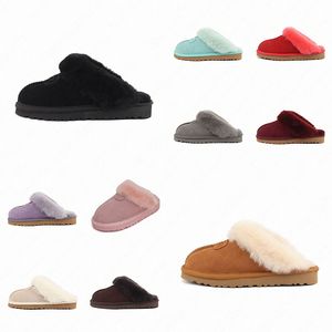 Designer Fur Slippers Womens Slides Sandals Luxury Women Winter Snow Shoes Classic Mini Ankle Black Chestnut Pink Sandal Sneakers Warm Trainers