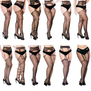 Meias femininas PLUS TAMANHA SGOCAÇÃO DE LINGERIA FISTA DE LINGERIA PANTYHOSE DE PANTYHOSE DE SUSPENDIDO DE CAIXA DE CAIXA