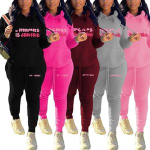 Designer marca jogging terno mulheres tracksuits carta impressão hoodies calças 2 peça conjunto manga longa sweatsuits plus size 5xl roupas esportivas senhoras outfits 8962-7