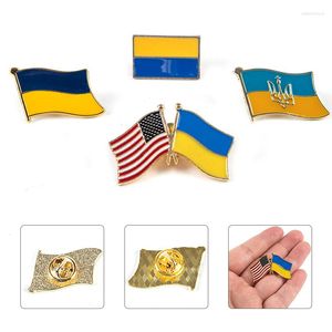 Broszki 1PC U.S.A Ukraina broszka do przyjaźni Flaga National Lapel Pin International Travel Collections Akcesoria odzieżowe