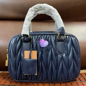 Women's Luxury Designer Handbags Miu New Boston Pillow Bags Soft Sheepskin Shoulder Western Pleated Crossbody Bag Factory Direct Sales