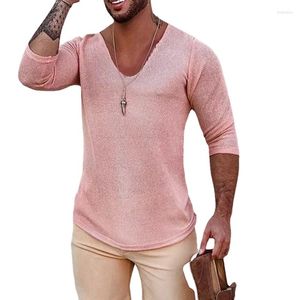 Men's Sweaters Four Seasons Long Sleeve Thin Fashion V-Neck Men's Knitwear Top Versatile Sweater