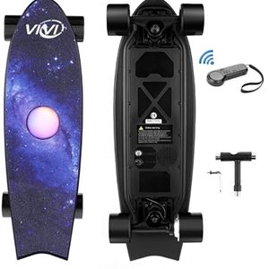 Scooter Parts Accessories Vivi Electric Skateboard Longboard with Remote 350W Brushless Motor Gift Package Colorful Fish Shape Board 221116