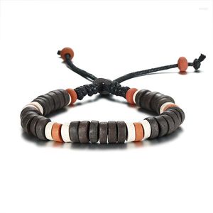 Braccialetti con ciondoli 2022 Nodo in acciaio dorato Accessori in legno Pietra Corda di nylon Materiale Stile coreano per braccialetto regolabile da uomo Femme