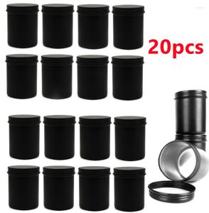 Garrafas de armazenamento 200ml redondas foscas de metal preto potes de velas recipientes vazios recipientes lata para cera derretida fazendo kit faça você mesmo