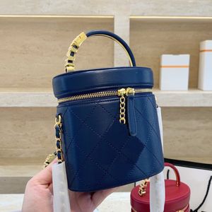 Designer Mini Round Shoulder Box bags Real Leather Hight Quality Luxurious Women Fashion girl Top Handle Handbags Chains Crossbody Bag With Pearls Gold Letter 15cm