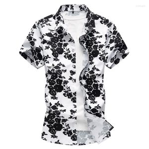 Camisas casuales para hombres streetwear de talla de talla de talla delgada de manga corta camisa de vestido de manga corta hombres de verano algod￳n de lujo de lujo camisa