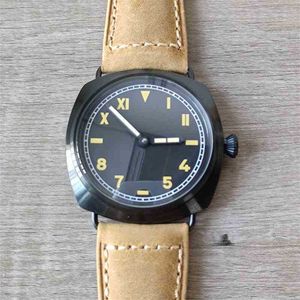 Ограниченное издание против углеродного волокна Ceramic Paneraiswatch Man Watch 47 -миллиметровое ручное управление движением 6497 Механический стерильный цифер