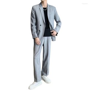 Herrenanz￼ge Herren 2 -teilige Anzug Schlanker Fit Single Breasted Blazer und Hosen Solid Color Prom Tuxedo M￤nner Hochzeit 2022 Designkleidung