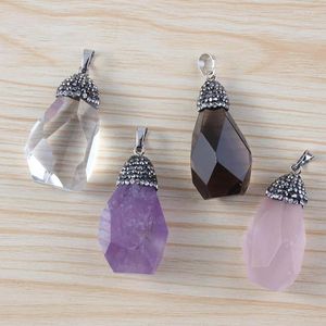 Colares pendentes xinshangmie moda de pedra natural cútrico roxo quartzo amethysts pingentes forma irregular para fabricação de jóias