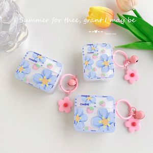 Oil Painting Relief 3D Flower Cases For Airpods Pro Air Pod 3 1 2 Ear Fashion IMD Soft TPU Airpod Pro 3gen Strawberry Phone Earphone Accessories Protector Cover Strap