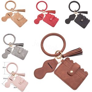 Fashion Frosted Wrist Key Chain Party Favor Leather Mouth Red Envelope Pu Card Bag Certificate Bag Bracelet Ring de928