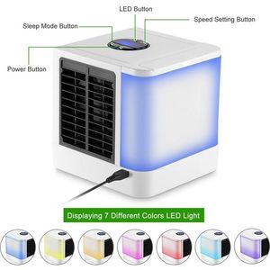 2018 Personal Space Air Cooler Arctic 3-in-1 Mini refrigerador portátil con 7 colores Luces LED Purificador Purificador Home Office349u