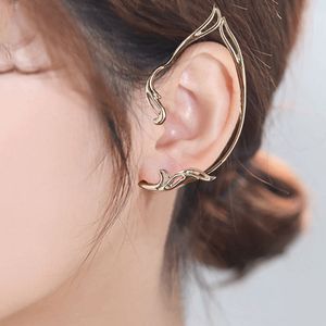 10 adet moda peri kulak manşet küpü Küpe Basit içi boş kedi kulakları anahat elf kulak klip yaratıcı single piercing küpe parti yok