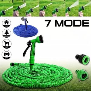 Garden Hoses 25FT150FT Magic Expandable Flexible Water EU Plastic Pipe With Spray Gun To Watering Car Wash 221116