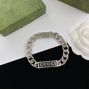 Designer smyckekedjan armband silver för kvinnor mens armband brev armband homme märke lyxsmycken