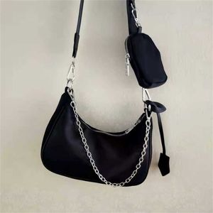 Bolsa de três em um hobo saco de axila nylon cadeia de mão média um ombro cruzamento de club bag girl outlet preto sexta -feira xmtw