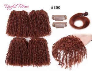 Kinky krullend synthetisch haar weven bundels g inch Braziliaanse haarbundels Cuticle uitgelijnd haar2809516