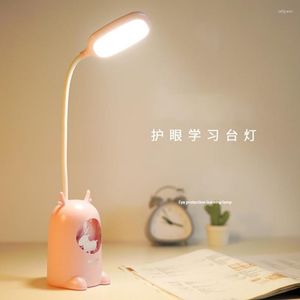 Table Lamps 1 Set LED Lamp Eye Protection Desk Light Students USB Charging Dual-Purpose Learning Bedroom Bedside Night