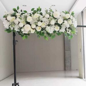 50 cm DIY Arteficial Flower Row Acanthosfhere eukaliptus ślub w tle domowym Dekorowanie Kwiaty Rose Peony Hortangea Rośl