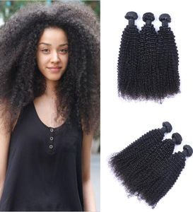 Brasilianska kinky curl obearbetat m￤nskligt jungfruh￥r v￤ver Remy Human Hair Extensions Dyable 3 Bundles9321442
