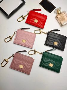 Wallets With box Marmont key wallet chain 627064 Genuine Leather Luxury Coin Purses original Women's mens Designer 4 card Holders purse pouch It can be hung on the body