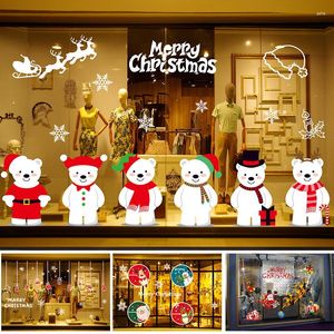 Noel dekorasyonları Statik çıkartmalar renk pencere dekorasyon alışveriş merkezleri el atmosfer cam