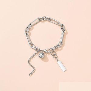 Charm Bracelets Metal Ball Square Tag Charm Bracelet Hip Chains Bracelets Bangle Cuff For Women Men Fashion Jewelry Drop Delivery Dhqys