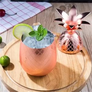 500ml Ananas Cocktail Cup Moscow Mule Tazze Bicchiere da vino in acciaio inossidabile Originalità Tazza in metallo rame Personalità SS1116