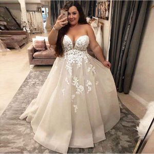 Sexy Elfenbein Strand Brautkleider Schatz Spitze Applikationen Plus Size Brautkleider Rückenfreies Braut Kleid vestido de noiva