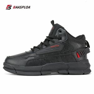 Zapatos de vestir Baasploa Invierno Hombres Zapato de cuero Cómodo Peluche Impermeable Cálido Zapatillas de deporte al aire libre Antideslizante Resistente al desgaste Senderismo 221116