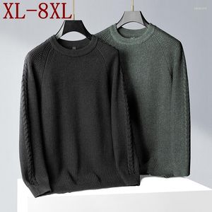 Мужские свитера 6xl 8xl 7xl 2023 Зима густые теплые повседневные свитера Мужчина с длинным рукавом.