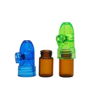 R￶kningstillbeh￶r BULLET Huvud litet glasflaskpiller Box Snuff Snorter Bottle Rolling Machine Shisha Hookah R￶k Pipe Vaporizer