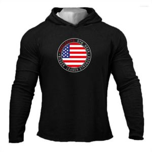 Männer T Shirts Muscleguys Gym Tragen Bodybuilding Kleidung Fitness Hoodie Shirt Muscle Männer Mit Kapuze T-shirt Baumwolle Sportswear T-stück Homme