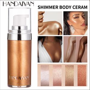 Handaiyan Body Glitter Luminizer防水保湿と輝き、顔の輝きのためのすべてのメイクアップボディハイライター