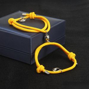 Charm-Armbänder Großhandel ziehen Paare an Armbänder Mticolor String Magnet Langstrecken-Liebesschmuck bieten maßgeschneiderte Farben BH Dheqb