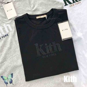 Broderi Kith T-shirt överdimensionerade män kvinnor New York T-shirt högkvalitativ sommar toppar tees