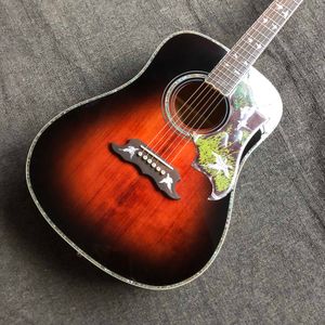 Custom GB Dreadnout Electric Acoustic Guitar в темно -коричневой отделке. Оплаченные кленовые боки с 301 электронным предусилителем