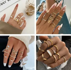 Fashion Gold Knuckle Rings Set for Women Girls Vintage Boho Midi Ring Grootte Gemengde feestgeschenken