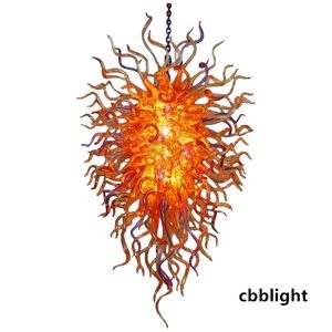 Italy Design Pendant Lamps Orange Color CE UL Certificate Chandeliers 32x48 Inches Luxury Art Hand Blown Glass Chandelier LED Lighting Ceiling Decorative LR919