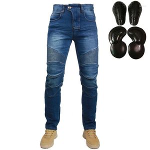 MOTORCYCLY APARELA CLASSY MOTO JEANS JEANS DESLIGADA RESISTÊNCIA DE DENIM DENIM PANTALON MOTOCROSS OFF-ROAD HOCKEY COM PROTETOR