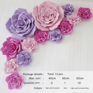 Decorative Flowers 13pcs Giant Paper Foam Flower Large Big For Wedding Party Background Wall Backdrop Decoration