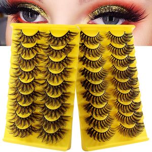 Multilayer Thick 3D Mink False Eyelashes Naturally Soft and Delicate Handmade Reusable Curly Fake Lashes Full Strip Eyelashes Messy Crisscross