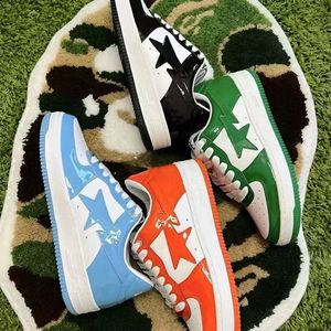 المصمم أحذية غير رسمية tn sneakers bapestas sk8 sta براءات الاختراع الجلود الأخضر الأسود صفيحة أبيض للرجال المدربين للركض