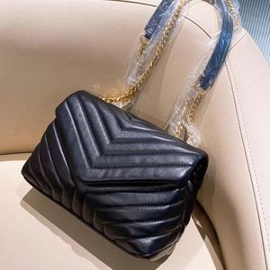 Lyxig handväska axelväska varumärke Loulou y-formad designer Seam China Top äkta läder damkedja Clamshell Messenger