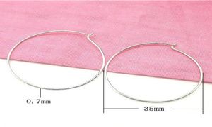 10pairslot 925 Sterling Silver Hoop Earrings For DIY Craft Jewelry Gift 07x35mm WP1268010285