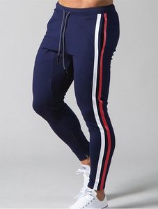 Hardloopbroek Nieuwe casual trainingsbroek voor heren in contrasterende kleur, parallelle staven met ritssluiting