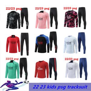 22 23 Kinder-PSG-Trainingsanzug 2022 2023 MBAPPE-Training. Langarm-Fußball-Trikot-Set, Uniform, Chandal, Jogging-Trainingsanzug