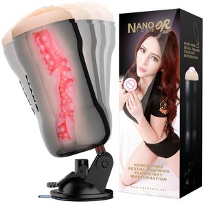 Masturbatori Maschio Masturbator Cup Vagina Vacuum Pocket Real Pussy Masturbation Devices Rotante Aspirazione a mano libera Masturb Sex Toy For Men 221116